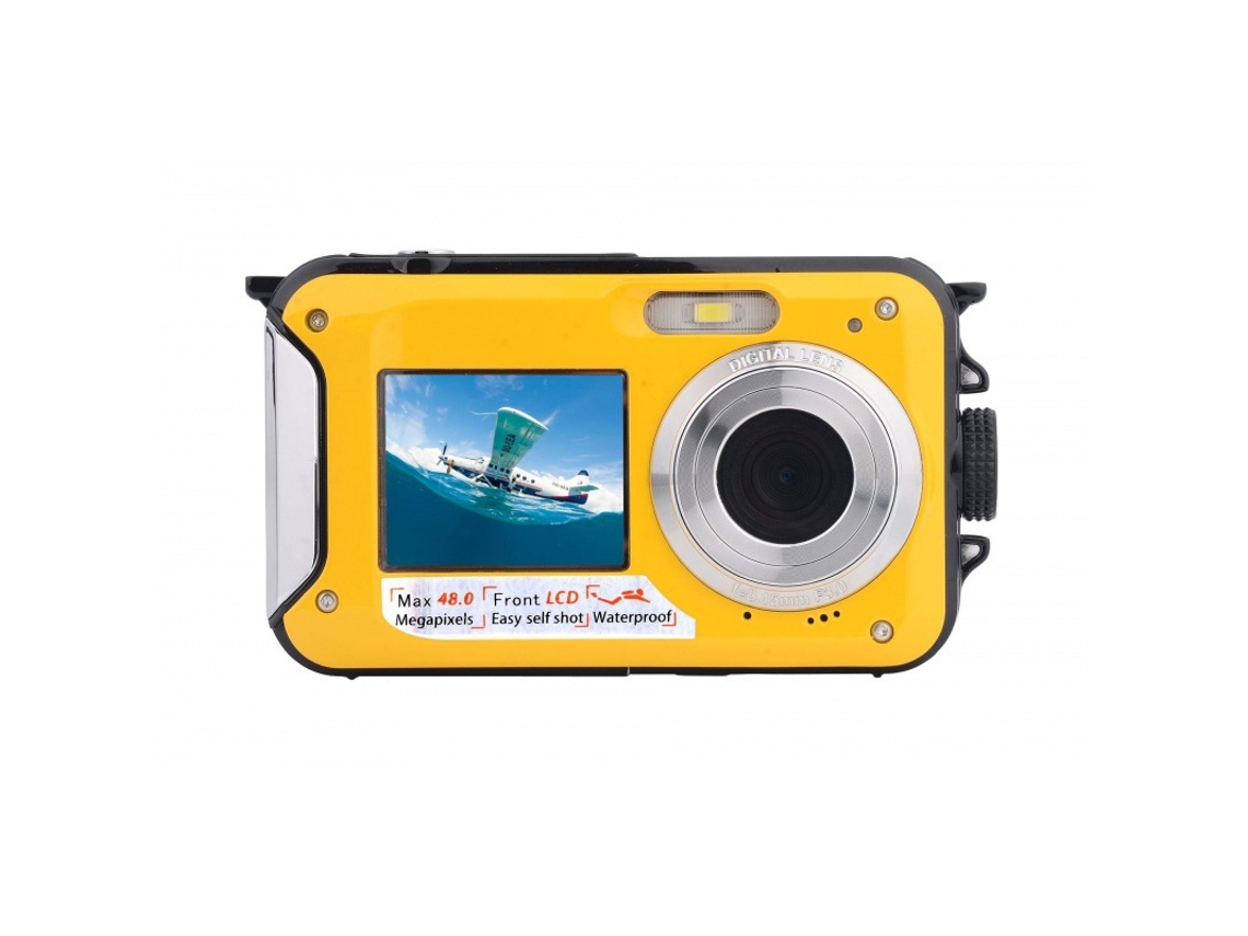SZSMART Cámara Digital Amarilla Impermeable Full HD 2.7K 48Mp 16X