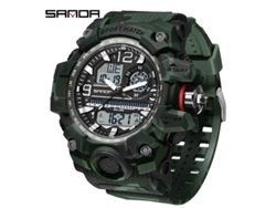 Reloj Electrónico De Moda (verde Camuflaje Y Blanco) Con Acabado Luminoso, Resistente Al Agua, A Prueba De Golpes Y Con Alarma.