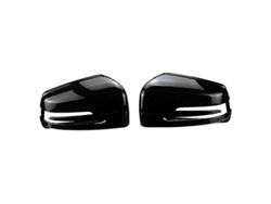 1 par de cubiertas para espejos retrovisores de puerta para CES Class W204 W212 W221 Cla Gla 2009-2013, color negro brillante