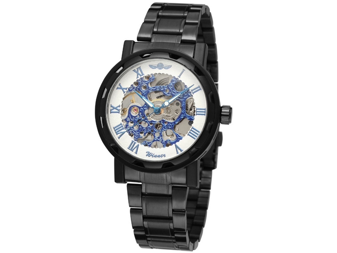 Reloj Mecánico Winner Con Correa De Acero Resistente Al Agua Para Hombre
