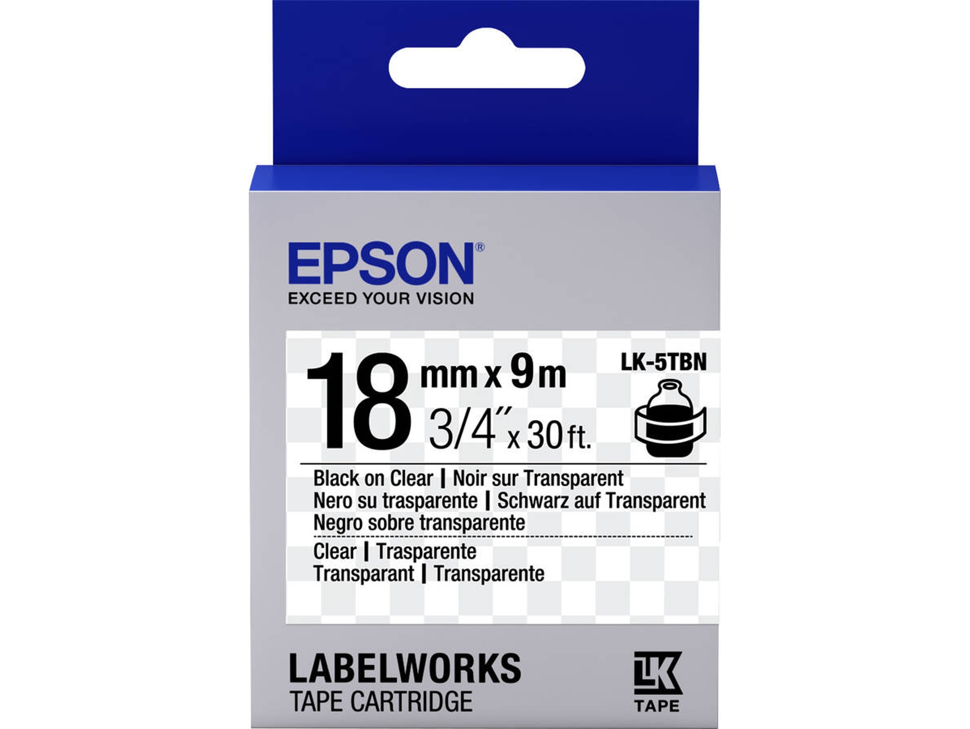 Cinta transparente EPSON LK-5TBN - C53S655008