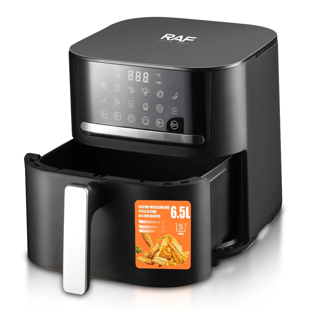 (negro) Horno Freidora De Aire Multifuncional De Gran Capacidad (6,5 L) Con Tecnología Digital
