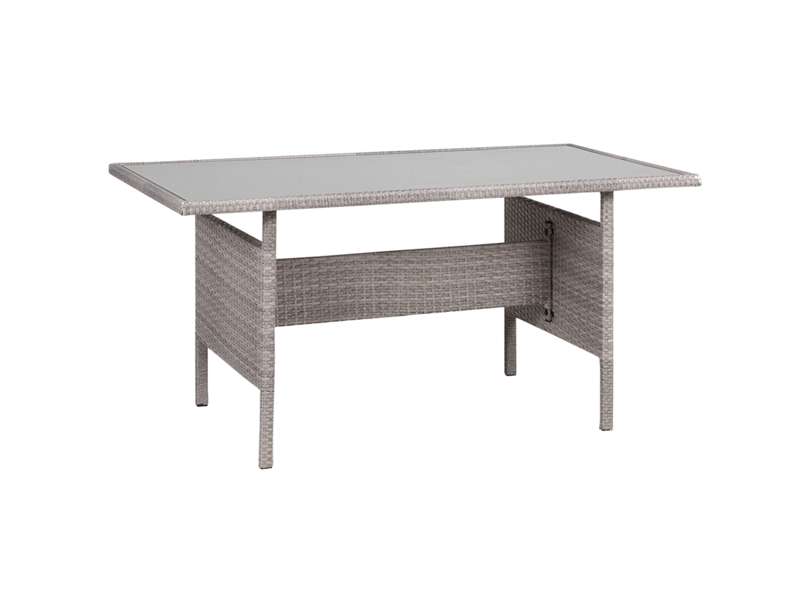 Mesa De Refeição De Jardim Viterbo 145 Cm 80 Cm Vidro Cinzento Claro