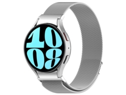 Bracelete de Smartwatch para Samsung Galaxy Watch 6 botões estilo Milan de metal magnético (prata) GERTIZ