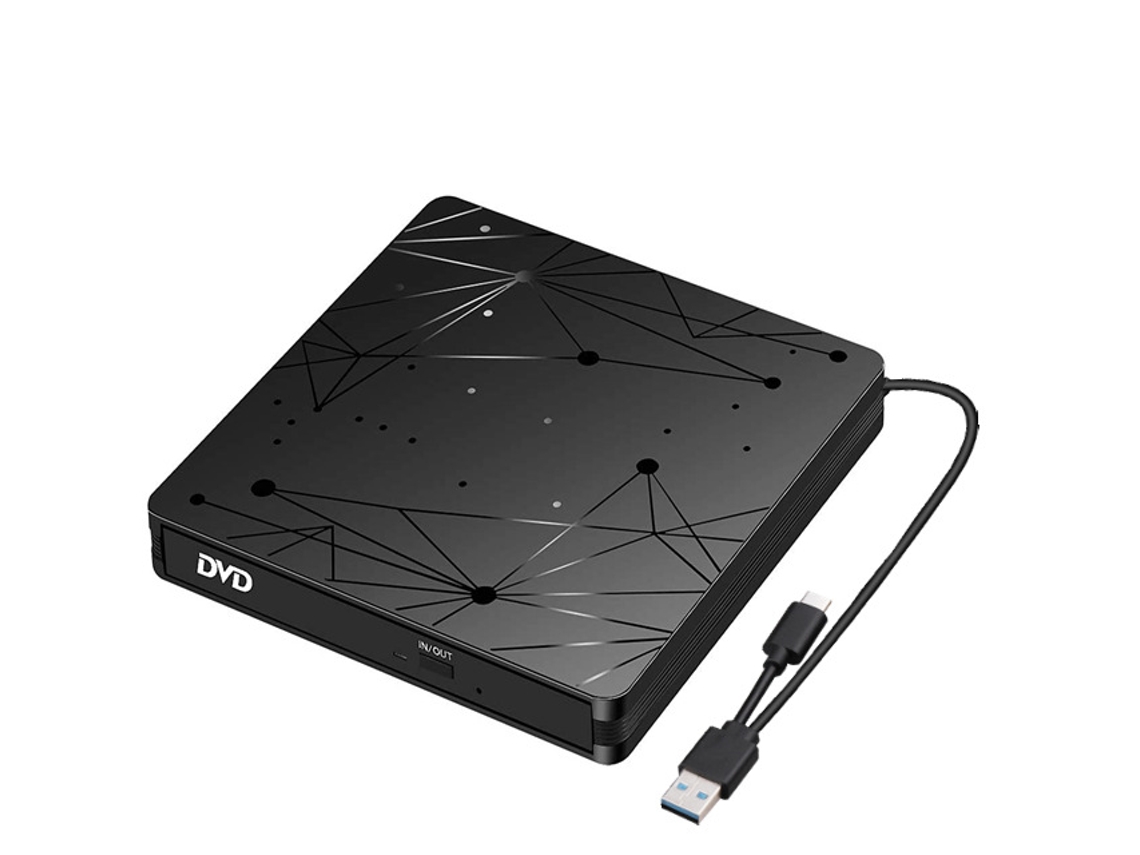 Unidad óptica externa portátil, con bandeja, ideal para grabadoras de CD/DVD de escritorio y portátiles. Yunzii Modelo Dos