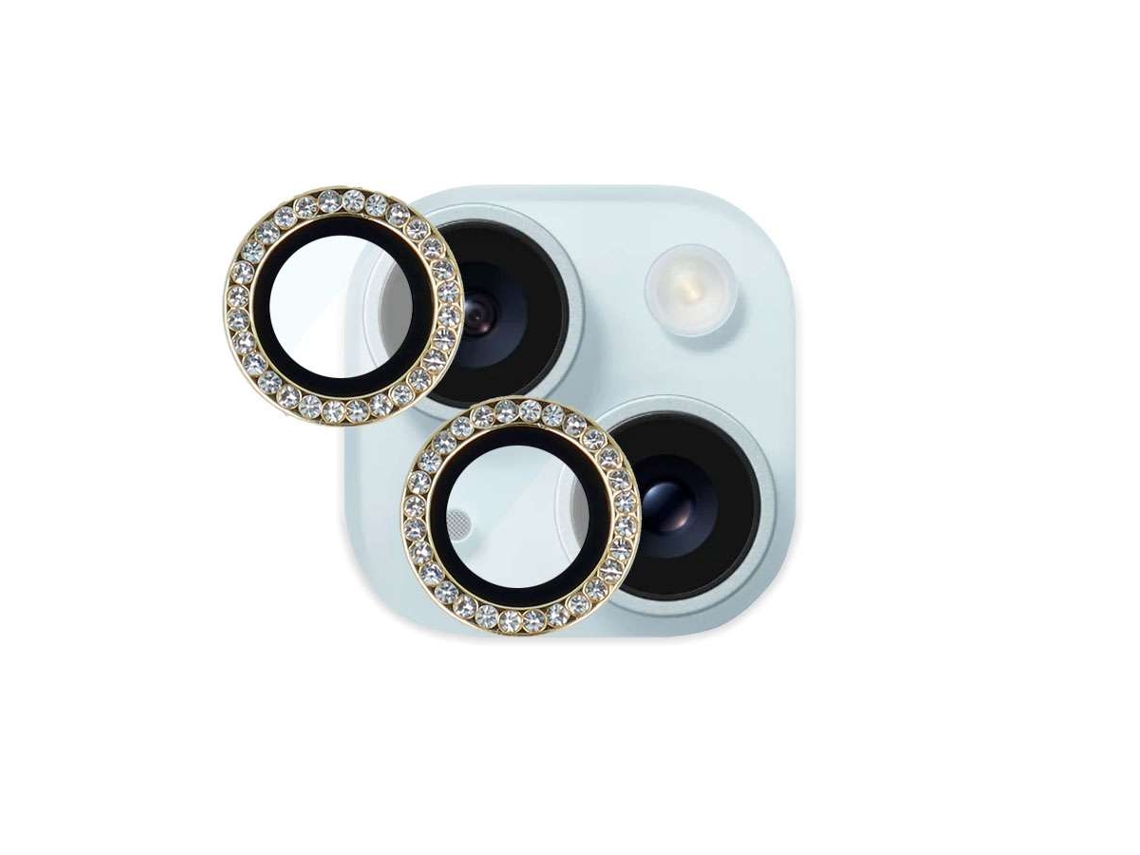 Cubre Objetivo Brillo Oro Para Iphone 15