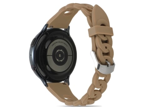 Correa de Silicona 20mm diseño circular para Garmin Venu 2 Plus/Samsung Galaxy Watch4 - castaño