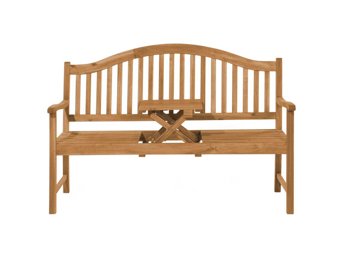 Banco de jardín BELIANI Hilo de Madera de acacia Madera clara 150x54x102