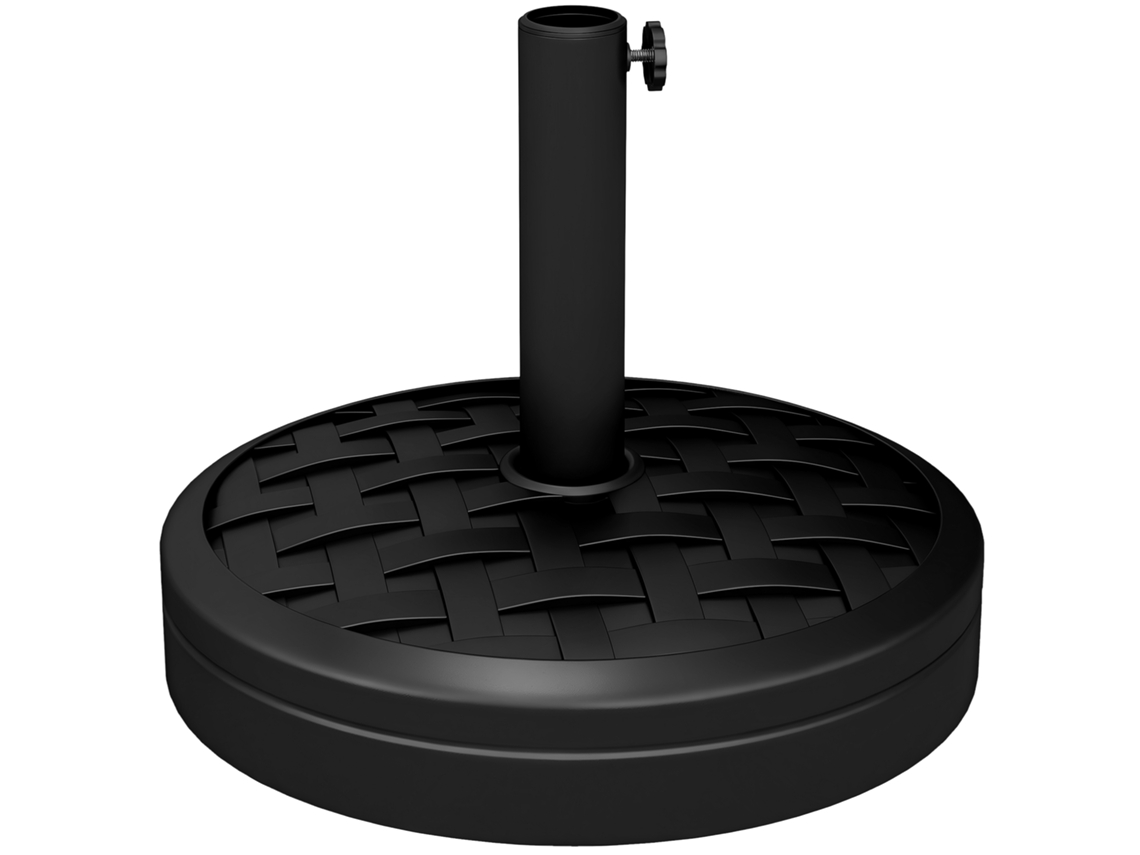 Base de cemento para sombrilla de 18 kg, Ø32-48 mm, color negro.