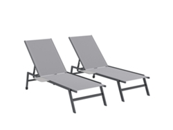 Conjunto 2 Baños 5 Posiciones, Ruedas, Metal, 190x74x35cm, Gris