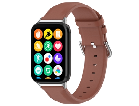 Correa de reloj Xiaomi Mi Band 8 Pro de cuero genuino con cola redonda (marrón)