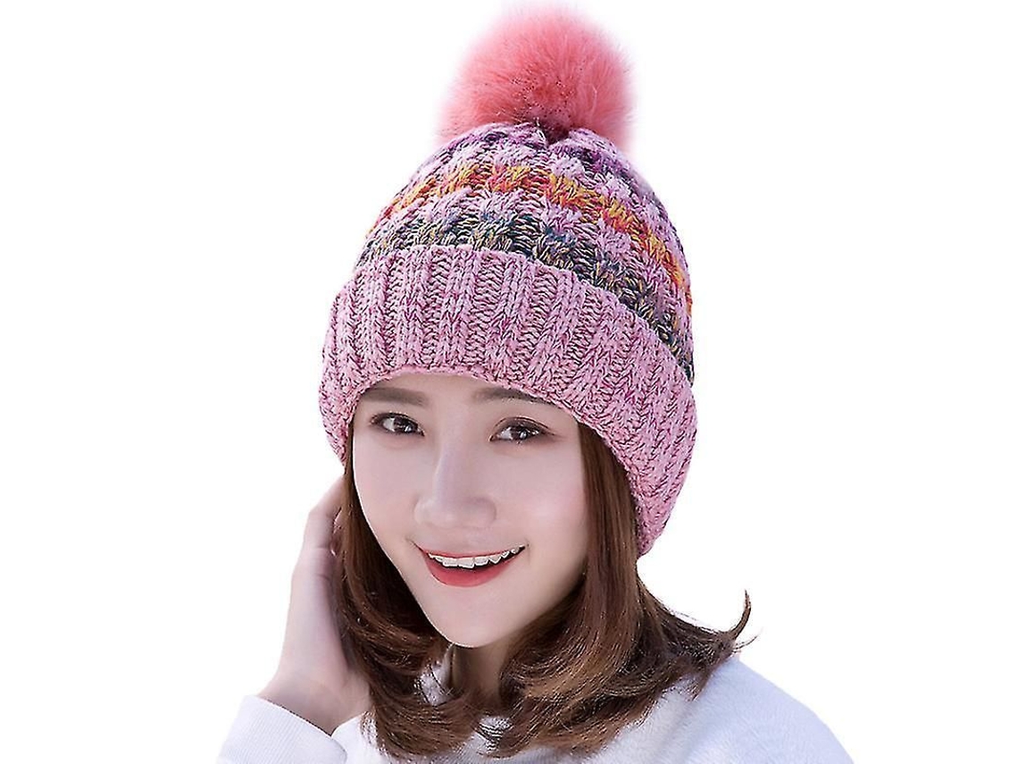 2026-gorro De Invierno Para Mujer Tejido A Crochet Con Peluche Cálido Y Diseño Único