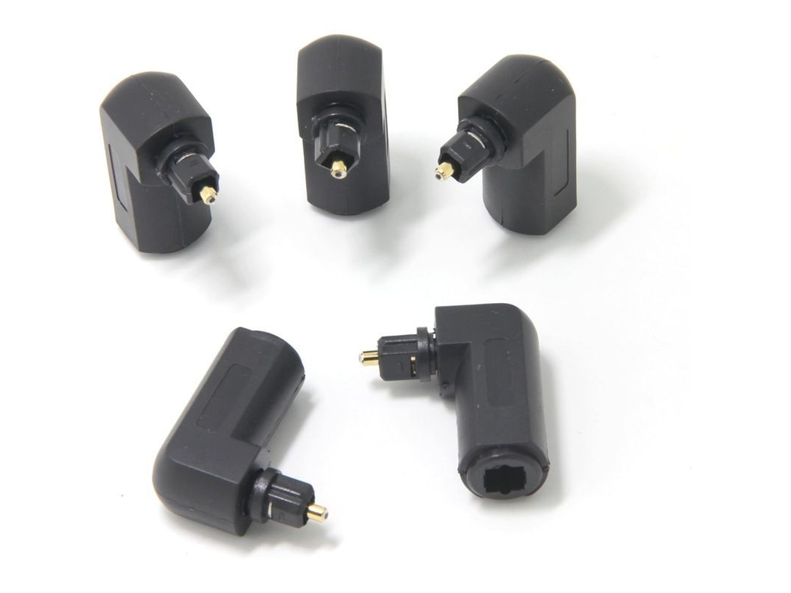 Adaptador De Cable Óptico Digital Toslink Macho A Hembra Con Ángulo De 90 Grados (paquete De 5)