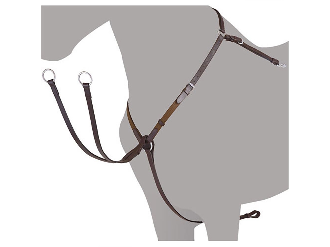 Peitoral Martingale Elástico Crossover Inglês Castanho Ponylexhis