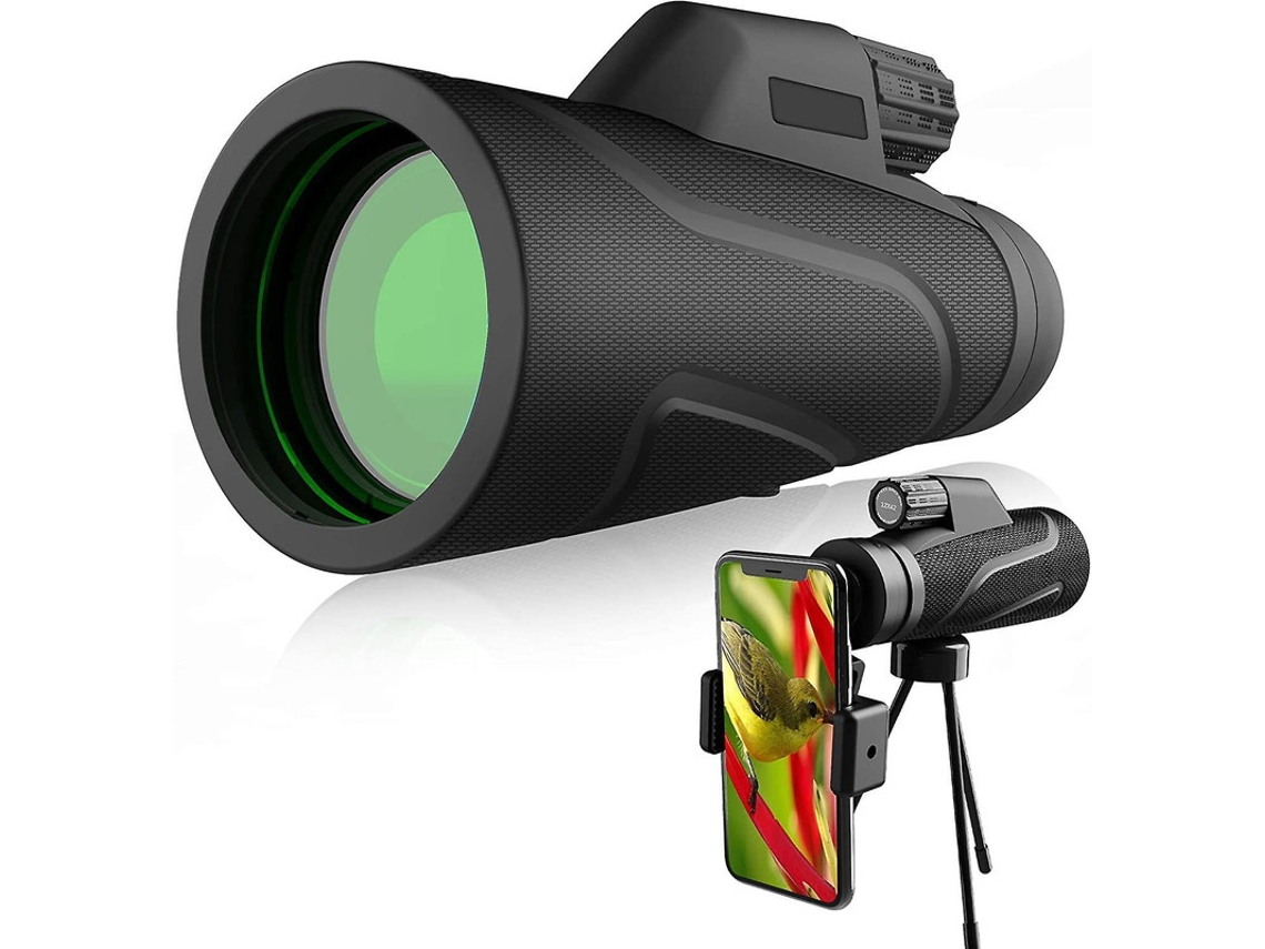Telescopio monocular 12x42 HD multicapa IP68 para observación de aves, caza y vida silvestre, color negro Yizhood