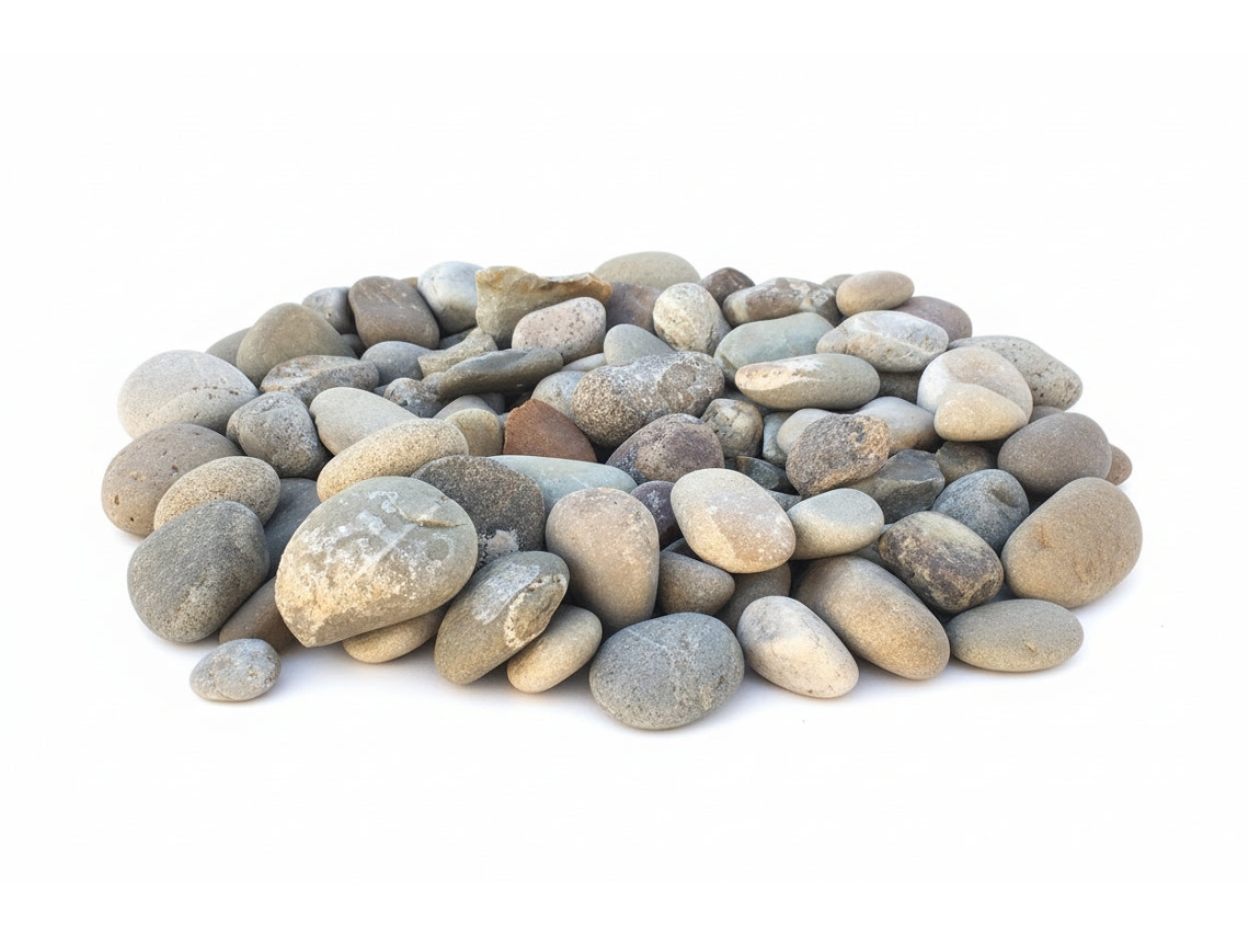 Guijarros laminados River Gris, bolsa de 20 kg / 40-80 mm