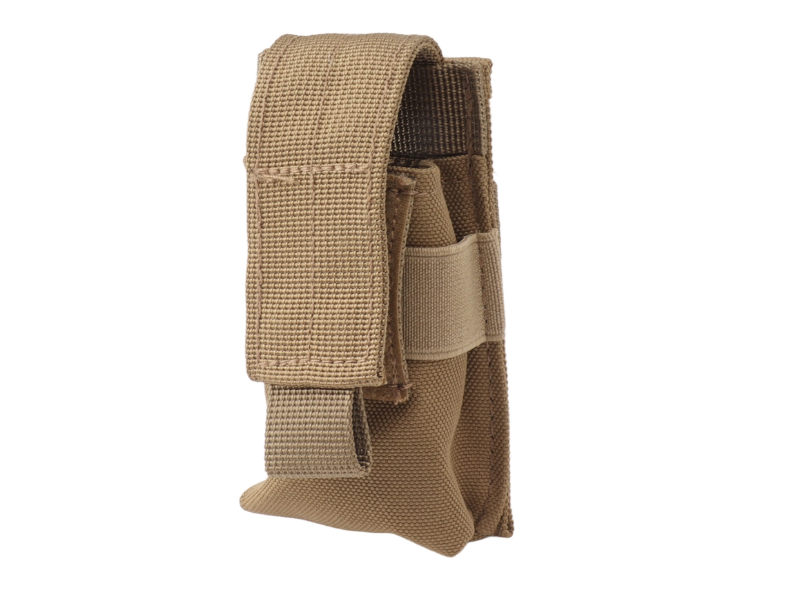 Bolsa de nailon impermeable para colgar linternas, exquisita bolsa para accesorios de linterna para actividades al aire libre, color caqui.