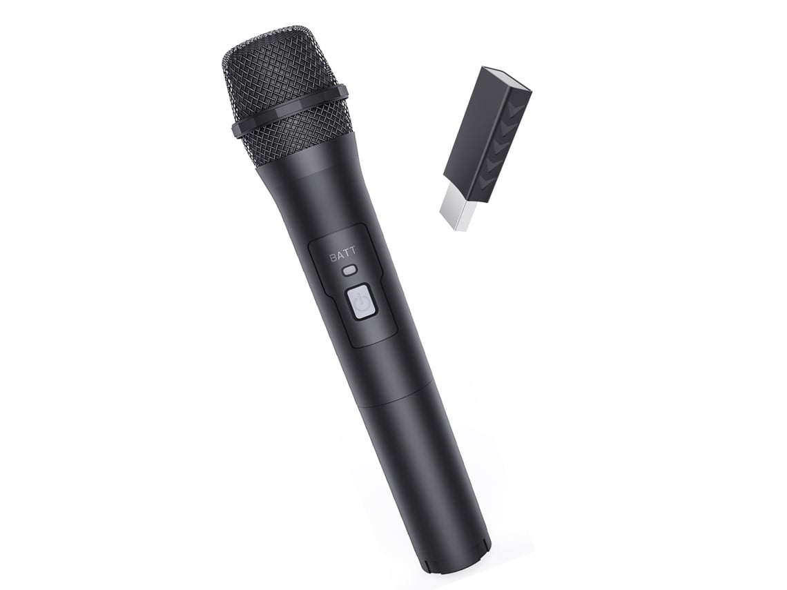 Micrófono inalámbrico universal VHF Micrófono inalámbrico ABS Plástico Negro Micrófono receptor USB portátil profesional para cantar Discurso Pra Gusshious