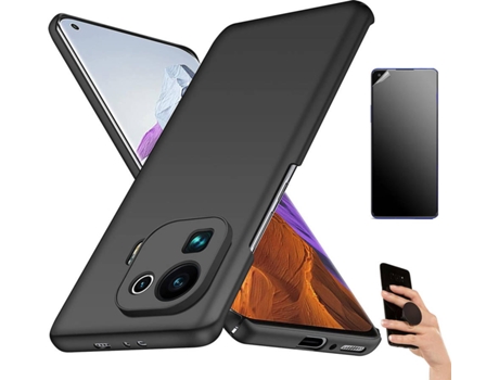 Kit Carcasa Y Protector Xiaomi Mi 11 Pro Ultimatte Turtleshell Y Popsocket Negro