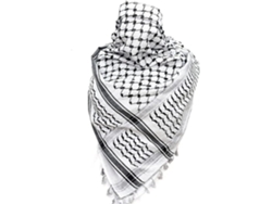 Pañuelo Palestino, Keffiyeh, Arafat Hatta, Ancho Con Borlas, Keffiyeh Árabe Pata De Gallo 100% Y2kk