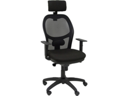 Silla de Escritorio Ejecutiva PIQUERAS Y CRESPO Jorquera Negro (Apoio Cabeza Ajustable - Malla y Tejido)