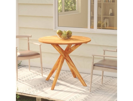Mesa de jardín VIDAXL Marrón Madera de acacia (85x75 cm)