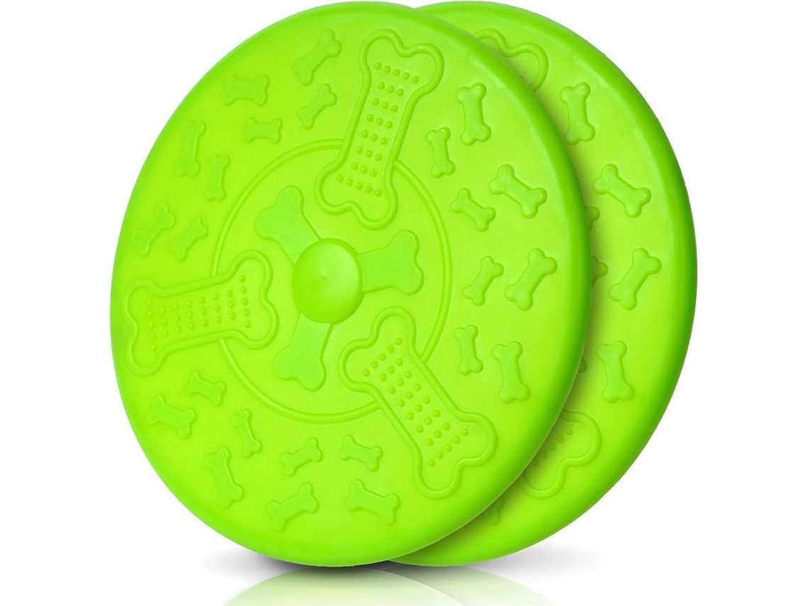 2026-2651-frisbee Para Perros De Caucho Natural Suave Y No Tóxico Interactivo Diametro 18 Cm Y 22 Cm