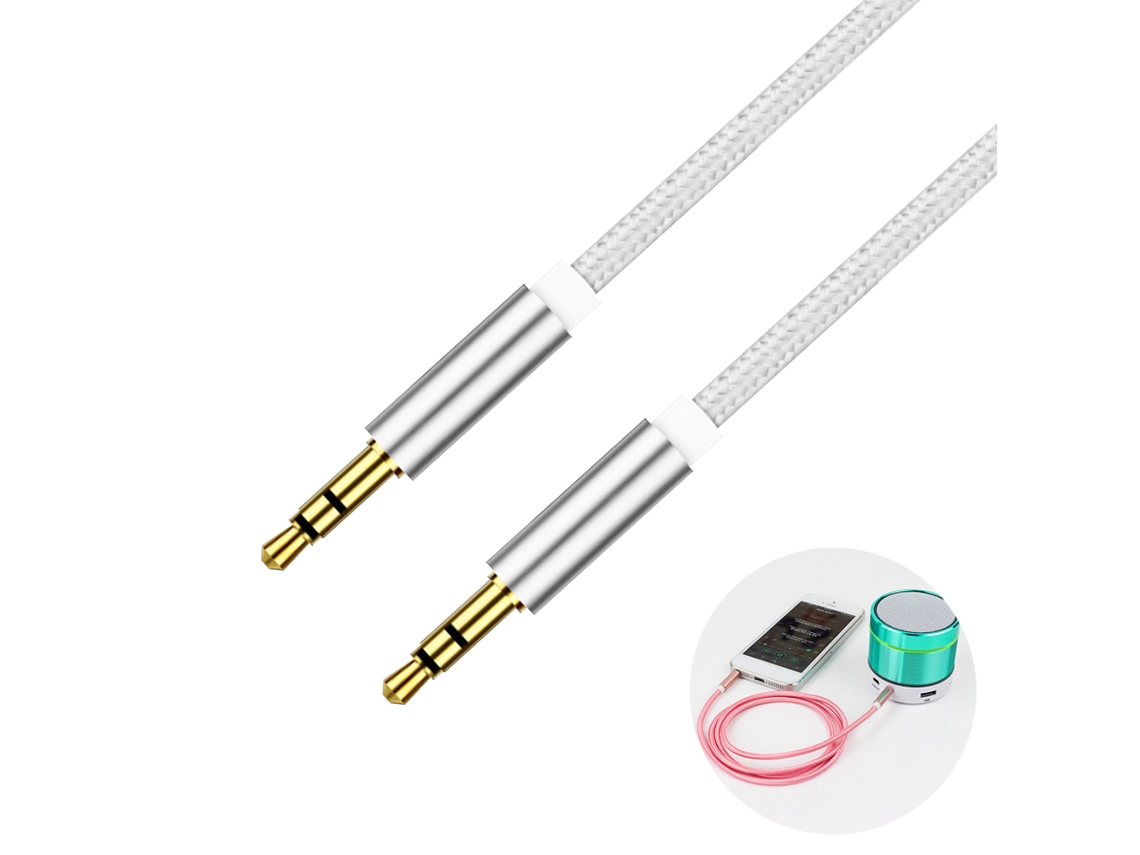 Cable De Audio Aux De 3,5 Mm Macho A Macho Con Conector Recubierto De Aluminio, 1 M, Para Auriculares De Coche, Mp3, Mp4 Y Altavoces.