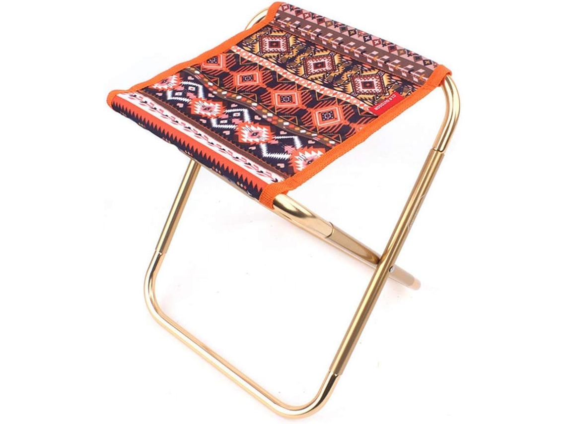 Mini Taburete De Jardín, Silla Acero Resistente Plegable Ligera