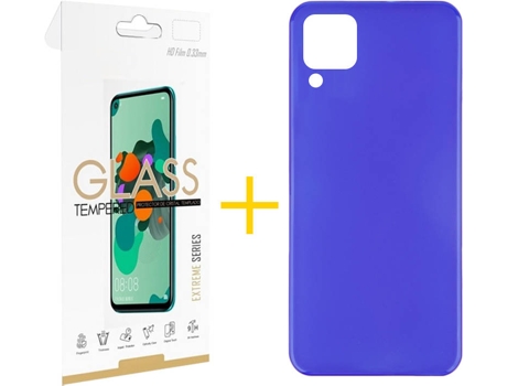 Kit Funda + Protector de Pantalla Huawei P40 Lite SKYHE Cristal Templado 6908 Azul