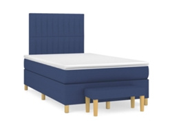 Maison Exclusive - Cama Box Spring Con Colchón Tela Azul 120x200 Cm