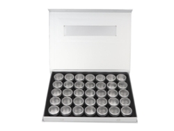 Caixa organizadora Rebe-Nail Art com 35 compartimentos, ideal para guardar strass e acessórios de manicure.