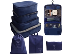 Pack De 8 Cubos De Embalaje Para Maletas, Organizadores, Bolsos Con Bolsa Para Zapatos, Neceser CHRUI Azul Marino