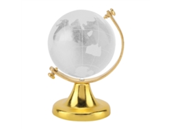 Bola de cristal redonda dorada con mapa del mundo para decoración
