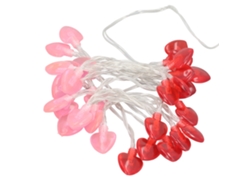 Guirnalda de luces con forma de corazón rojo, pilas, amor, Día de San Valentín
