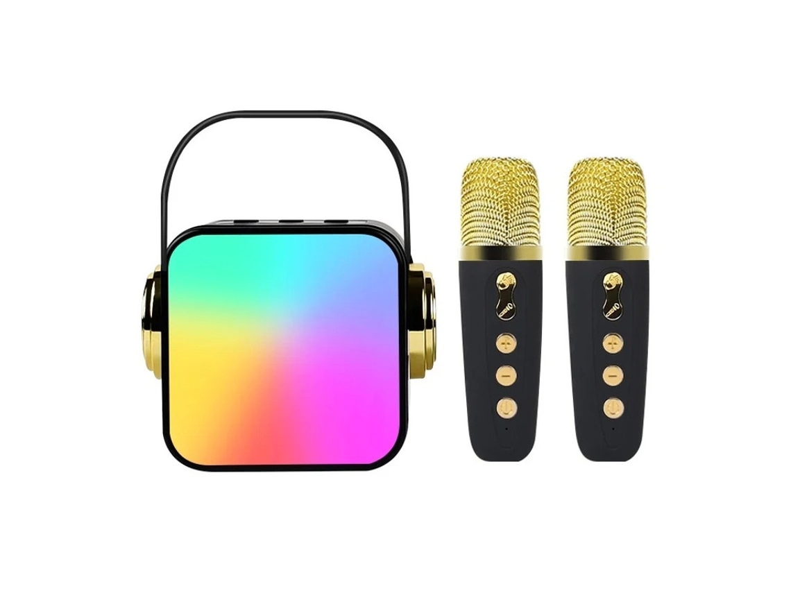 Mini máquina de karaoke para niños, altavoz portátil de karaoke con Bluetooth y 2 micrófonos inalámbricos, juguetes de cumpleaños para niñas Yizhood