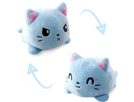 Lindo Muñeco de Gato de Peluche Reversible Para La Decoración Del Hogar 20X15X15Cm-B