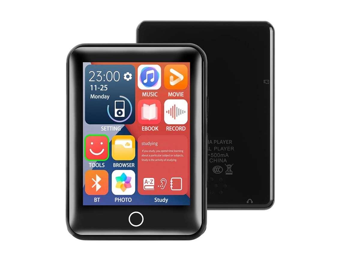 MP3 YIZHOOD Soporte de pantalla táctil portátil Bluetooth ultradelgada negro