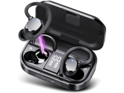 Auriculares Bluetooth 5.3, 120 horas de reproducción, sonido HiFi, graves, doble LED, USB-C, IP7 (resistente al agua) - JIAPEI