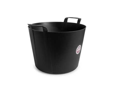 PLASTIKEN Nature - Capazo Flexible de 26L Multiusos Redondo con Asas Negro