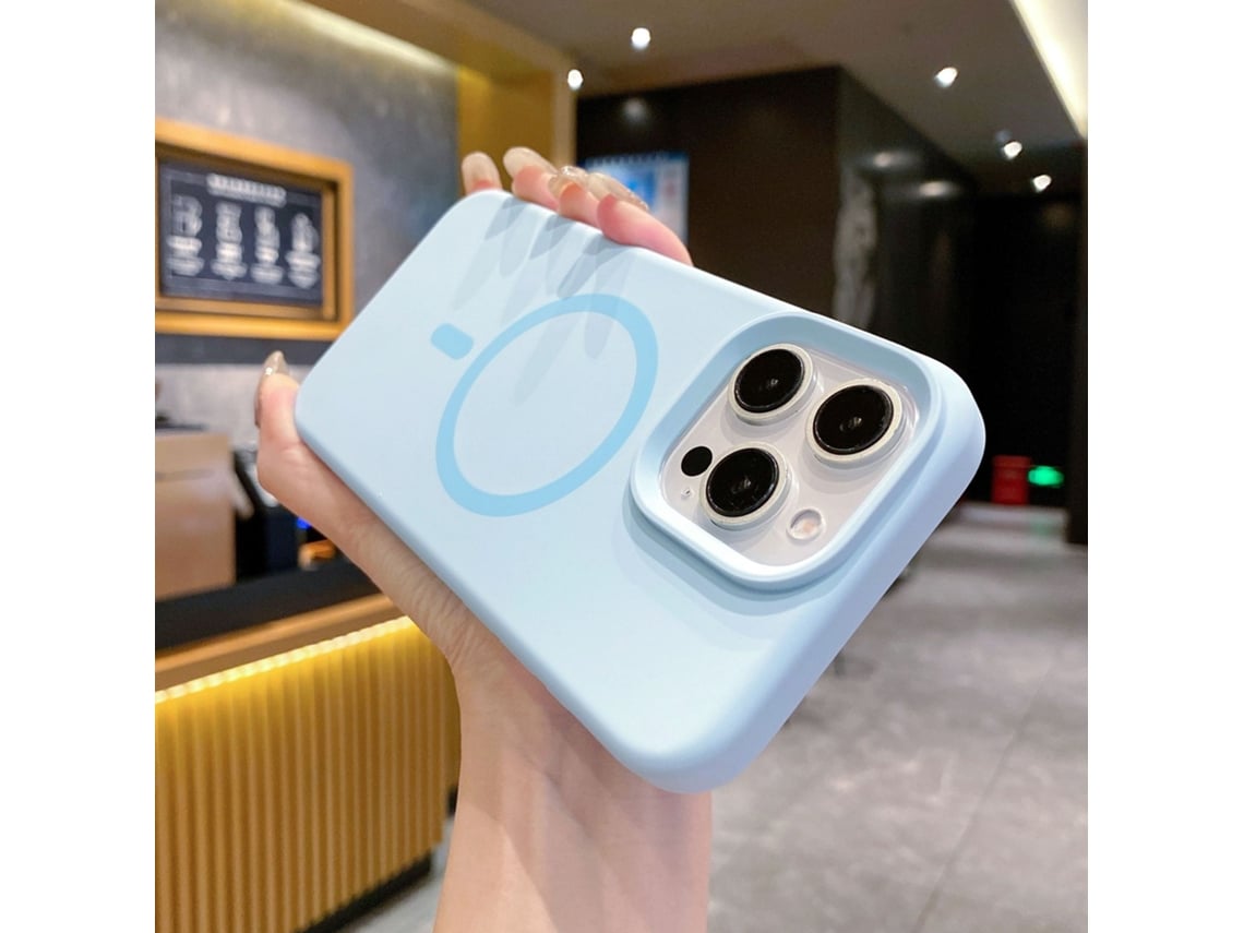 (azul Cielo, Iphone 15) Funda De Silicona Líquida Para Iphone, Con Fuerte Fijación Magnética.