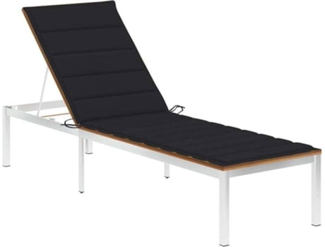 Tumbona VIDAXL Negro Madera de acacia (200x60x88 cm)