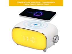 2026-luz Despertador Radio Fm Multifuncional Con Carga Inalámbrica 5w, Reloj Alarma, Simulación Amanecer Y Atardecer, Brillo Regulable 10 Niveles