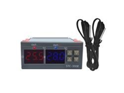 Controlador de temperatura digital con pantalla inteligente de microcomputadora, control dual, interruptor ajustable, 110-220 V