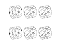 Anillos Metálicos Para Servilletas, Juego De 6 Con Diseño Hueco (plata Sdp)