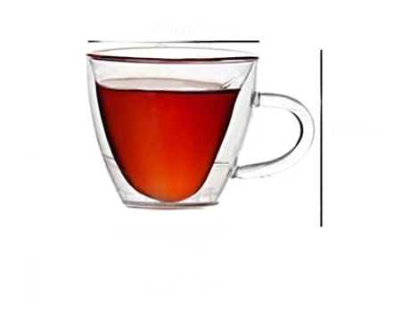 Taza XGF 240ml en forma de corazón en forma de doble pared capa verde claro taza de taza de taza de café taza de café Amante de la taza de cristal ...