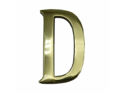 Letra EDM D Latón pulido (10 cm)