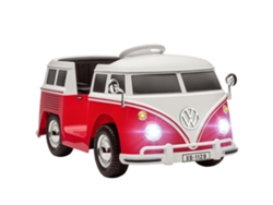 Coche Eléctrico Infantil Tipo Volkswagen T1 12v 2 Motores Arranque Rojo