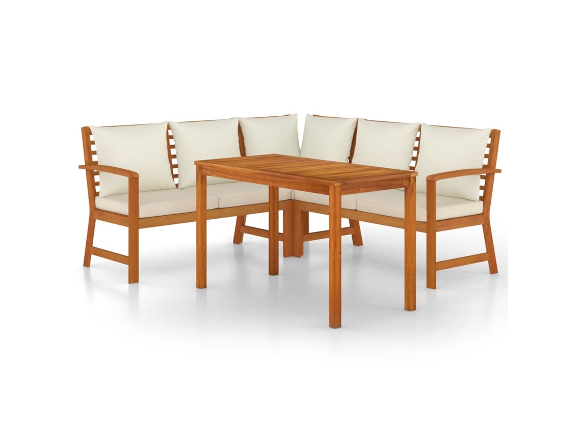 Maison Exclusive - Juego Comedor De Jardín 4 Pzas Con Cojines Madera Maciza Acacia