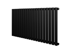 Radiador ovalado de una sola columna 600x1200 mm - Negro | Acero al carbono, 1,5 mm, 1142 W | Diseño elegante | Alta eficiencia |